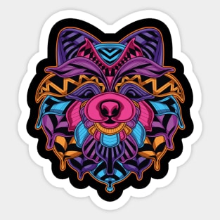 Dog In Neon Color Sticker